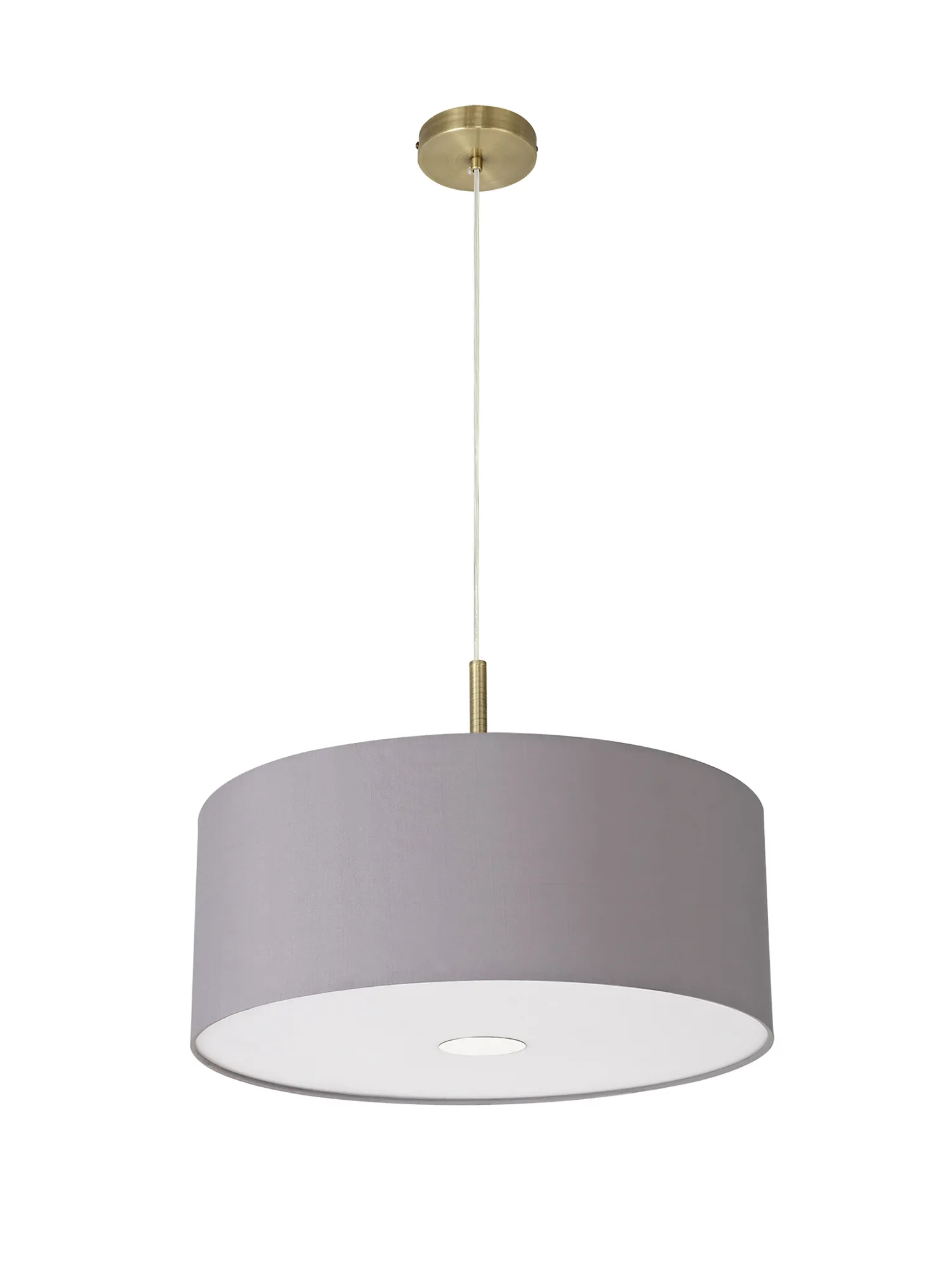 Baymont 50cm 3 Light Pendant Antique Brass, Grey, Frosted Diffuser DK0410  Deco Baymont AB GR